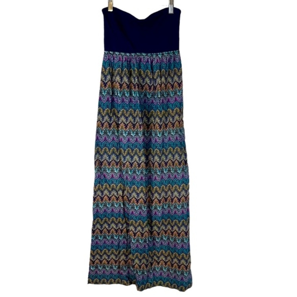 ROXY strapless maxi dress blue